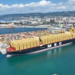 Inaugurata la portacontainer MSC Nicola Mastro, più grande nave mai attraccata in Italia