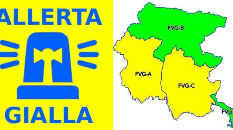Allerta meteo gialla su Pordenonese, Friuli e Collio: temporali forti attesi sabato 11 luglio